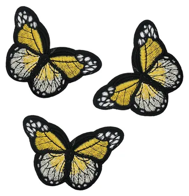 Produktbild von 3 Schmetterling Aufbügler, Applikation, 48x70mm, freie Farbwahl