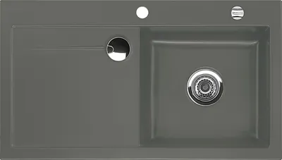 Produktbild von Spüle KeraDomo STEMA 90 in LAVA Becken rechts mit Excenterbedienung
