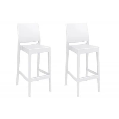 Produktbild von CLP 2er Set Barhocker Maya Kunststoff | Farbe weiß