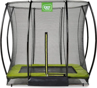 Obrázek produktu pro Trampolína EXIT Silhouette 153 x 214 cm, s ochrannou sítí, pozemní trampolína, obdélníková, pro děti, zelená