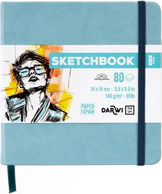 Image de Carnet de croquis Darwi Dfy 80, 14 x 14 cm, 140 g, bleu clair