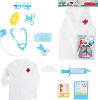 Produktbild von Arzt Kostüm für Kinder mit Zubehör Set - 10-teilig