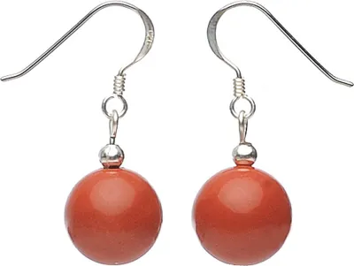 Produktbild von Ohrringe Ohrhänger roter Jaspis Blutjaspis & 925 Silber rot-braun Ohrschmuck Damen