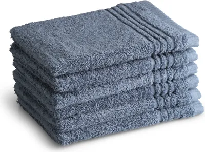 Produktbild von PHLOX Waschlappen Set - 6 Teilig - 100% Baumwolle 600 g/m² - 16x21 cm - Frottee, Weich - Blau