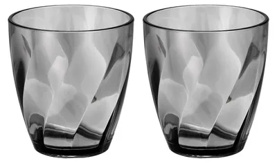 Trinkgläser 2er-Set 300 ml unzerbrechlich stapelbar grau