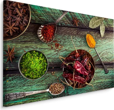 Produktbild von Fabelhafte Canvas LEINWAND BILDER 70x50 cm XXL Kunstdruck Gewürze Paprikas Chili