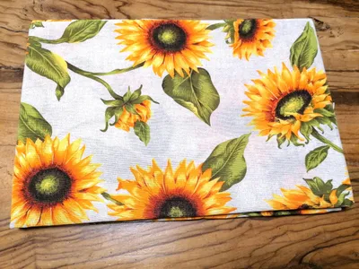 Tischdecke mit Sonnenblumenmuster, 100% Baumwolle, 140x180-240 cm
