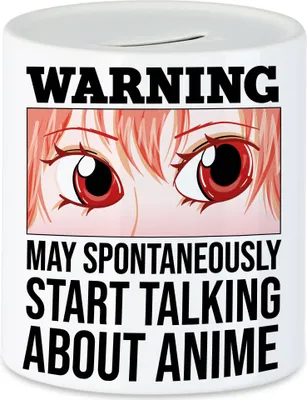 Produktbild von Warning May Talk About Anime Spardose Geschenkidee Anime Fans Manga