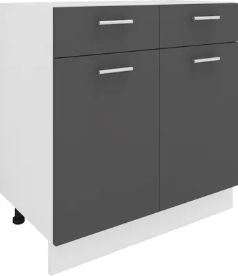 Produktbild von Esilo szafka kuchenna 80 cm 2 drzwi, 1 szuflada biały, szary.