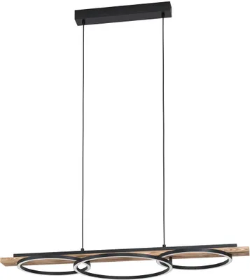 Obrázek produktu pro Závěsné LED svítidlo Boyal, 101 x 40 x 110 cm, černá/hnědá-rustikální, teplá bílá