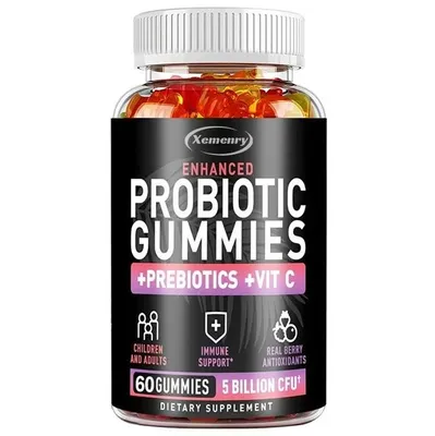 Image de Gommes probiotiques - avec prébiotiques, vitamine C - Soutien immunitaire, santé digestive
