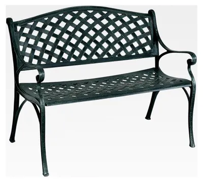 Produktbild von Gartenbank aus Aluminiumguss, wetterfeste Sitzbank für 2 Personen, Metallbank mit Rückenlehne und Armlehnen für Garten, Terrasse und Balkon