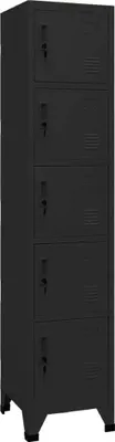 Produktbild von Schließfachschrank Schwarz 38x40x180 cm Stahl