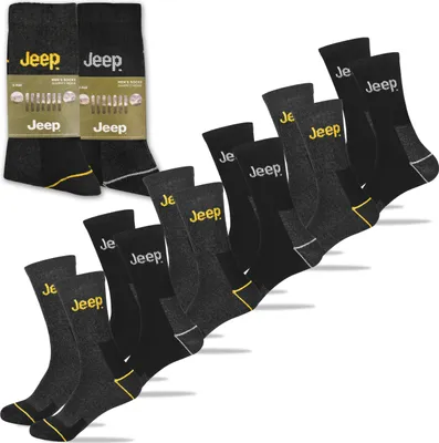 Produktbild von Jeep 6 Párů Pánských Ponožek - Odolné Turistické Ponožky, Bavlněné Pracovní Ponožky