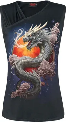 Produktbild von Spirale - Sun Dragon - Schräge Weste mit gerafften Schultern Schwarz