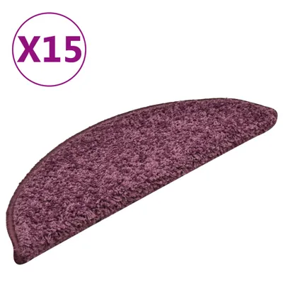Image de vidaXL Tapis de sol 15 pièces 56x17x3 cm violet foncé demi-rond