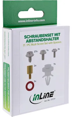 Produktbild von InLine® Schraubenset für Mainboard, mit Abstandshaltern, 48-teilig