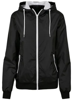 Image de Build Your Brand - Veste Windrunner pour femmes LT2122 (XS) (noir/blanc)