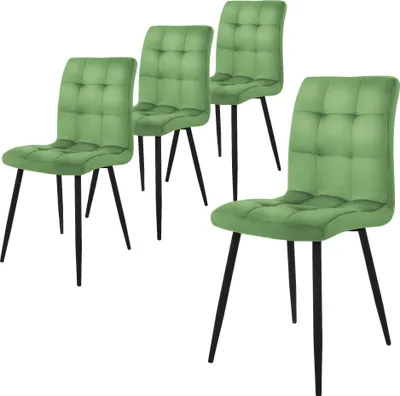 Produktbild von ML-Design 4er Set Esszimmerstuhl mit Rückenlehne, Salbei, aus Samt