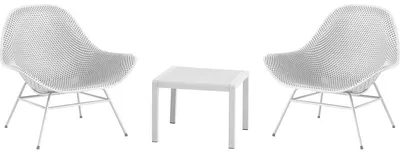 Immagine prodotto di Set di 2 poltrone da giardino "Soléna" con tavolino - Bianco