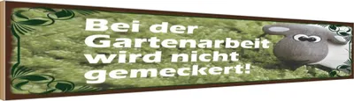 Produktbild von vianmo Holzschild 10x46 cm Bei Gartenarbeit nicht meckern