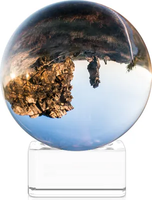 Produktbild von Navaris Glaskugel für Fotografie und Deko - Glaskugel Wahrsagerkugel aus K9 Glas - Hexenkugel Fotokugel mit Glasständer - Lensball für Fotografie -