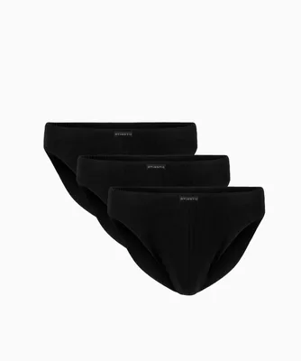 Zdjęcie produktu dla 3 Pack Briefs ATLANTIC 100% Bawełna Bielizna Męska Brief Black Box Trunk - 3BMP-322 B - M