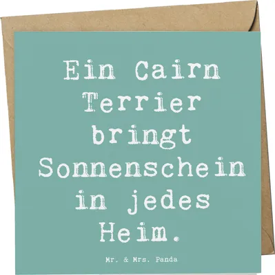 Produktbild von Mr. & Mrs. Panda Glückwunschkarte Spruch Cairn Terrier Glück - Meeresbrise - Geschenk, faltkarte, Klappkarte, lebhaft, anlasskarte, Sprüche über Hunde, doppelkarte, loyal