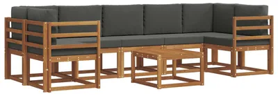 Produktbild von vidaXL Outdoor-Sofagarnitur mit Kissen 8 pcs Natur und Anthrazit