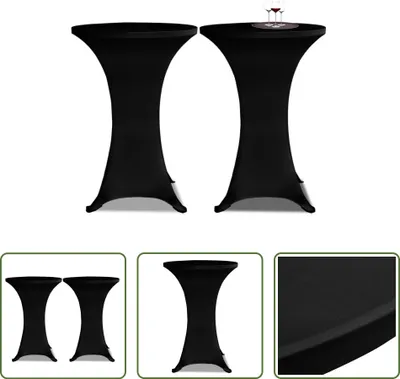 Immagine prodotto di 2 x copritavolo per tavolo da bar copritavolo estensibile Ø80 cm nero