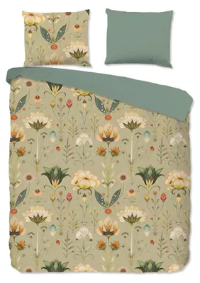 Produktbild von Good Morning Bettwäsche "Jeanne" - Grün - (200x220 cm) - 100 % Baumwolle