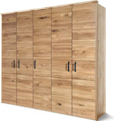 Produktbild von MASSIVMOEBEL24.DE Kleiderschrank 5-türig Wildeiche 242x60x219 natur geölt HALMSTAD #100