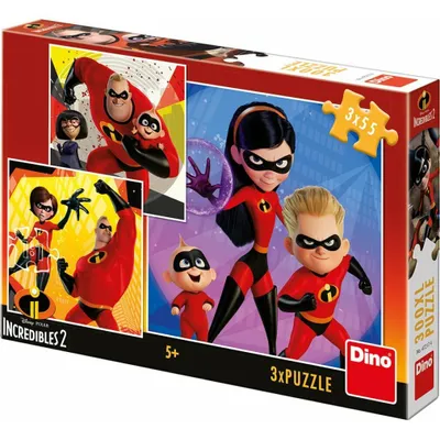Image de DINO Puzzle Les Incroyables 2, 3x55 pièces