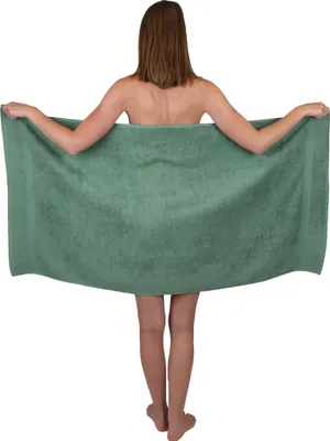 Produktbild von Betz Duschtuch 70 x 140 cm PREMIUM 100% Baumwolle Liegetuch Strandtuch   Farbe: tannengrün