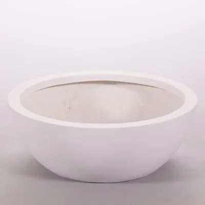 Produktbild von Elegant Einrichten | Pflanzkübel | Fiberglas | rund | D34xH12cm | perlmutt weiß.