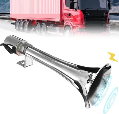 Productafbeelding van Turkse Fluithoorn - Lucht Toeter - Voertuig Waarschuwen - Helder Geluid Lange Afstand - 12/24 Volt - Zilver