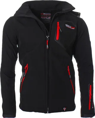 Produktbild von Geographical Norway Herren Softshelljacke Funktions-Outdoor-Jacke Model: Tsunami, Farbe: Schwarz, Größe: XL