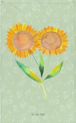 Produktbild von Mr. & Mrs. Panda Wandteppich Blume Sonnenblume - Blattgrün - Geschenk, Vertrauen, Tapestry, Freundin, Lieblingsmensch, Boho, Sonnenblumen, Wandbild, Wandbehang, Hängedeko