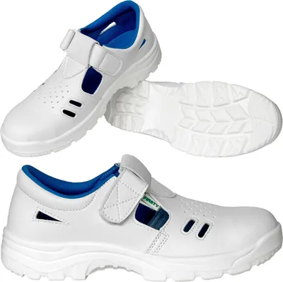 Produktbild von Kochschuhe Sicherheitsschuhe Küchenschuhe Sandale Schutzkappe WEIß Kappe(VOG S1) Gr. 36