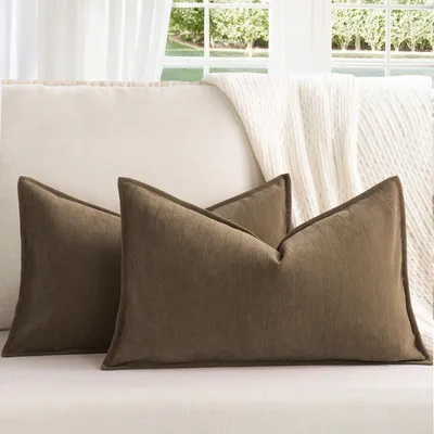 Produktbild von Kissenbezug Chenille 30x50 cm Braun 2er Set
