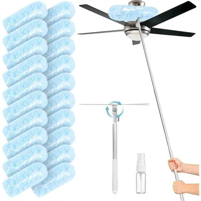 Obrázek produktu pro Teleskopická rukojeť 180 cm + 20 utěrek pro sadu náhradních náplní Swiffer (modrá)