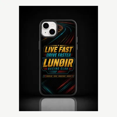 Productafbeelding van iPhone 14 Plus hoesje, telefoonhoesje, beschermhoesje, case met autosportmotief – LUNØIR ©
