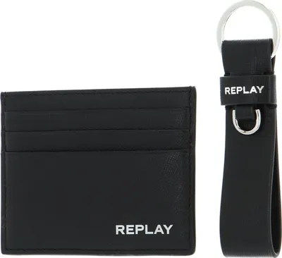 Immagine prodotto di REPLAY Pelle portacarte set regalo Set Wallet + Keyring Black nero