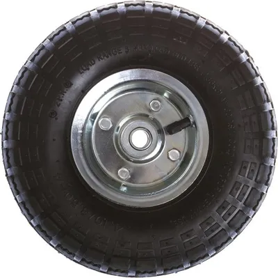 Produktbild von Laufrolle 10X3.50-4 aus Metall/Gummi, 260 mm Ø, 90 mm Breite, 16 mm Achsbohrung