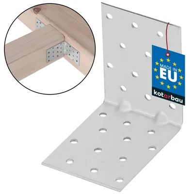 Zdjęcie produktu dla KOTARBAU® Kątownik Ciesielski Łącznik Budowlany 80 x 80 x 60 mm Stal ocynkowana z Przetłoczeniem Nierdzewny