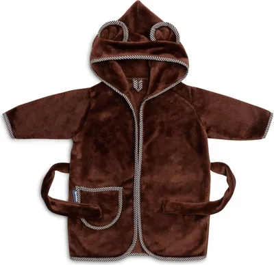Produktbild von SENSILLO - Bademantel Baby Badeponcho mit Kapuze fr Kinder 1-2 Jahre - Braun