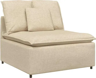 Produktbild von vidaXL Modulares Sofa Mittelmodul mit Kissen Creme 100 cm
