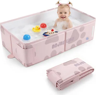Productafbeelding van Opvouwbare babybadkuip met temperatuursticker, 40 x 22 x 5 cm, voor baby's, voor badkamer