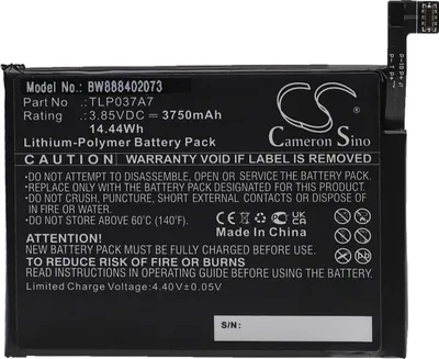Produktbild von vhbw Akku Ersatz für Alcatel TLP037A7 für Handy Smartphone Telefon (3750 mAh, 3,85 V, Li-Polymer)