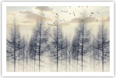 Produktbild von Poster - Poster ohne Rahmen - Bäume Vögel Himmel - 91,5x61 cm - Wand Bild - Wanddeko - Wandbilder - Kunstposter - Wandposter - Bilder - Kunstdruck - Wanddekoration - Wandbild - P2XAA91x61-4546